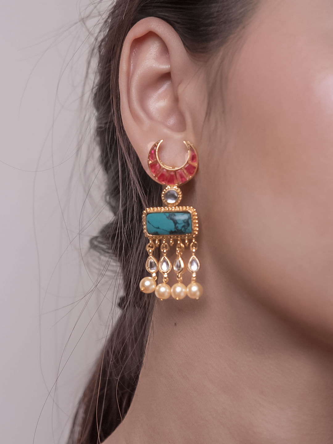 Crescent Pink Earrings Crescent Pink Earrings