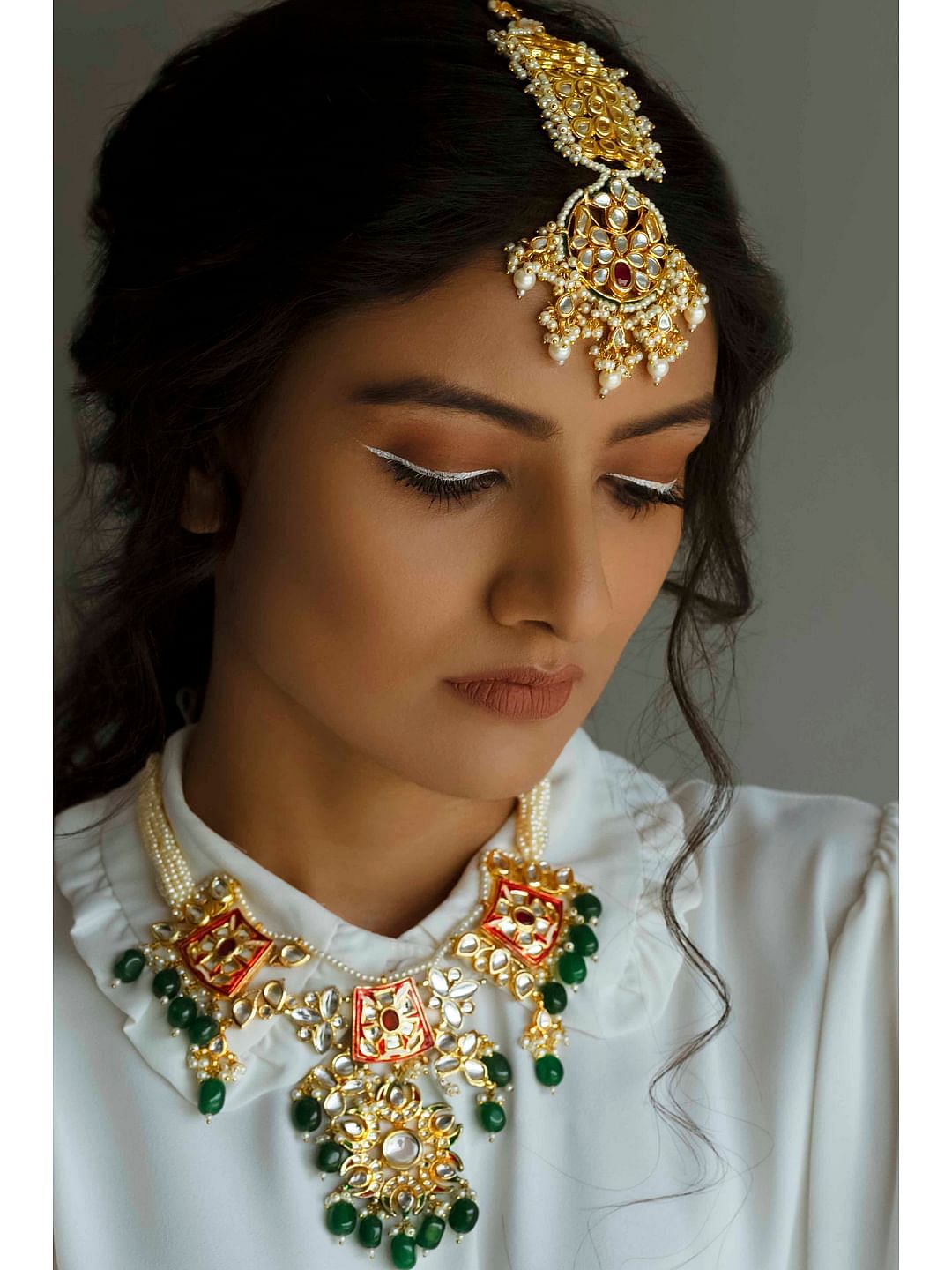 Necklace set hot sale with tikka