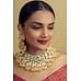 Statement Gold Green Kundan Chand Gold Beads Necklace
