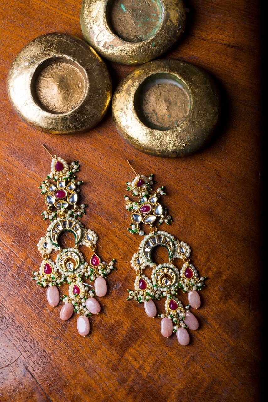 Unique Exaggerated Women Exotic Style Ethnic Bridal Bride Kundan Earrings  Pearls Indian Bahubali Drop Earrings Fashion Jewelry - AliExpress