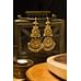 Statement Gold Green Kundan Chand Gold Beads Earrings