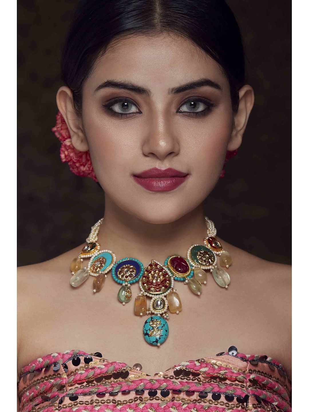 Buy Multi Colored Choker Necklace for Women Online at Ajnaa Jewels