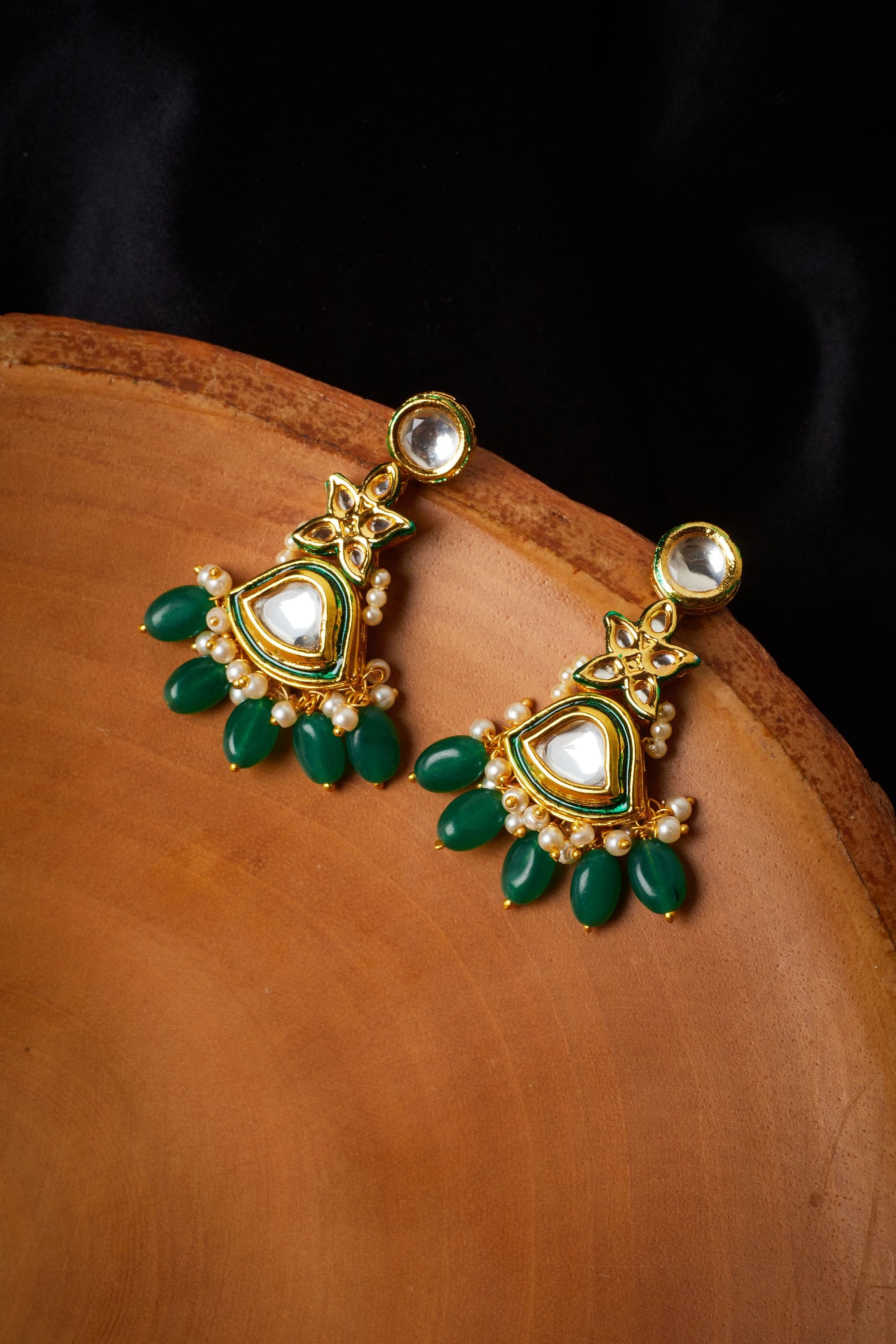 Emerald Green Dewdrop Earrings