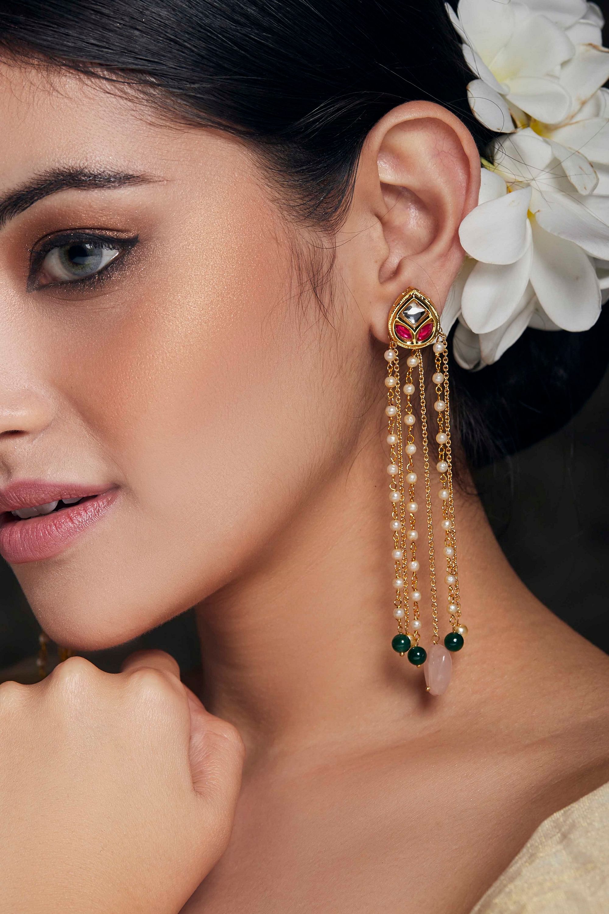 Buy Pink Earrings for Women by ZAVERI PEARLS Online | Ajio.com