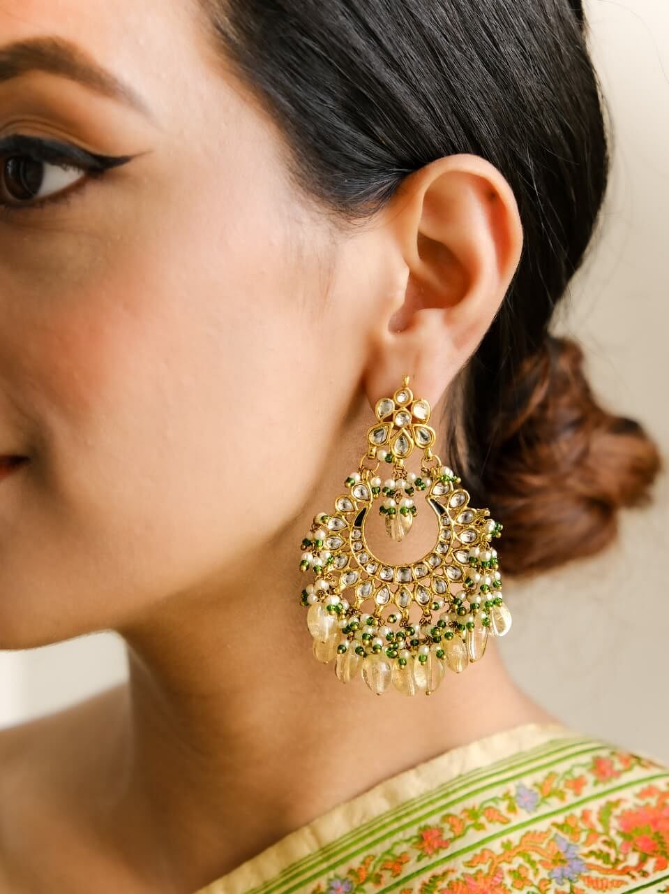 Yellow Enamel Peacock Jhumka Earrings | FashionCrab.com | Jhumka earrings,  Yellow enamel, Earrings for saree