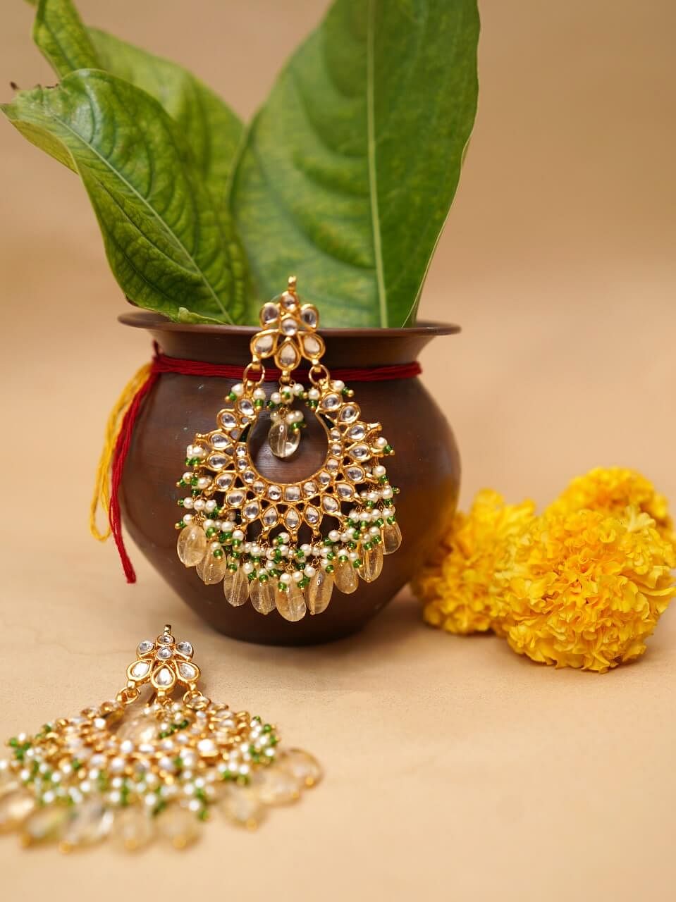 Kundan Party Wear Small Drop Earrings Traditional Indian wedding jewelry  For Her — Discovered