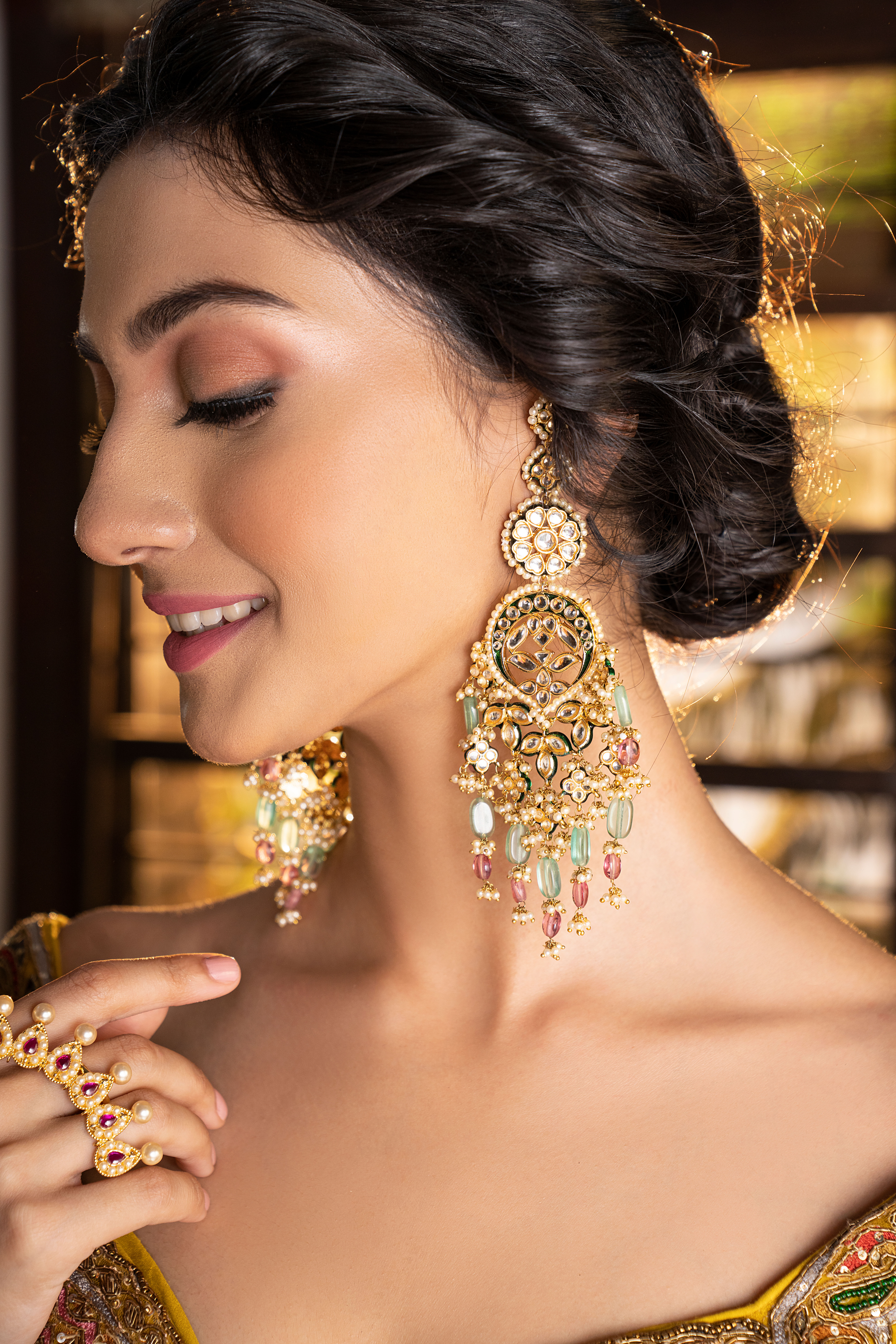 Buy Rose Gold Earrings Long Dangle Earrings Large Statement Online in India   Etsy