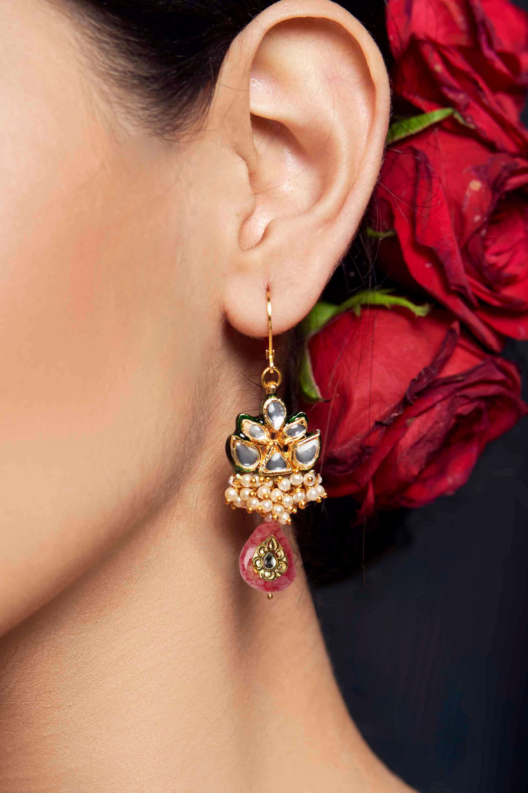 Rose sales color earrings