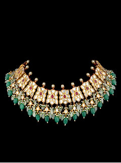 Dual Tone Emerald Necklace