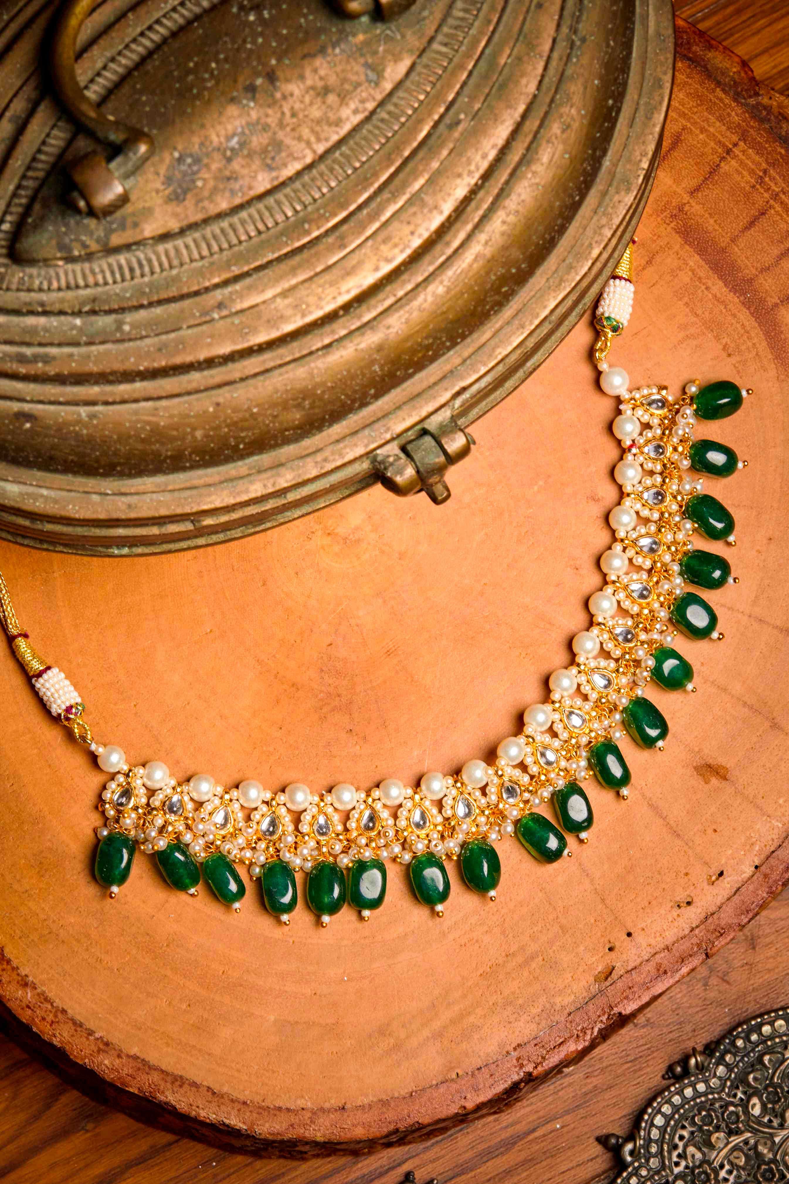 3.50tcw 14K Natural Emerald-Asscher Cut & Champagne Diamond Accent Gol