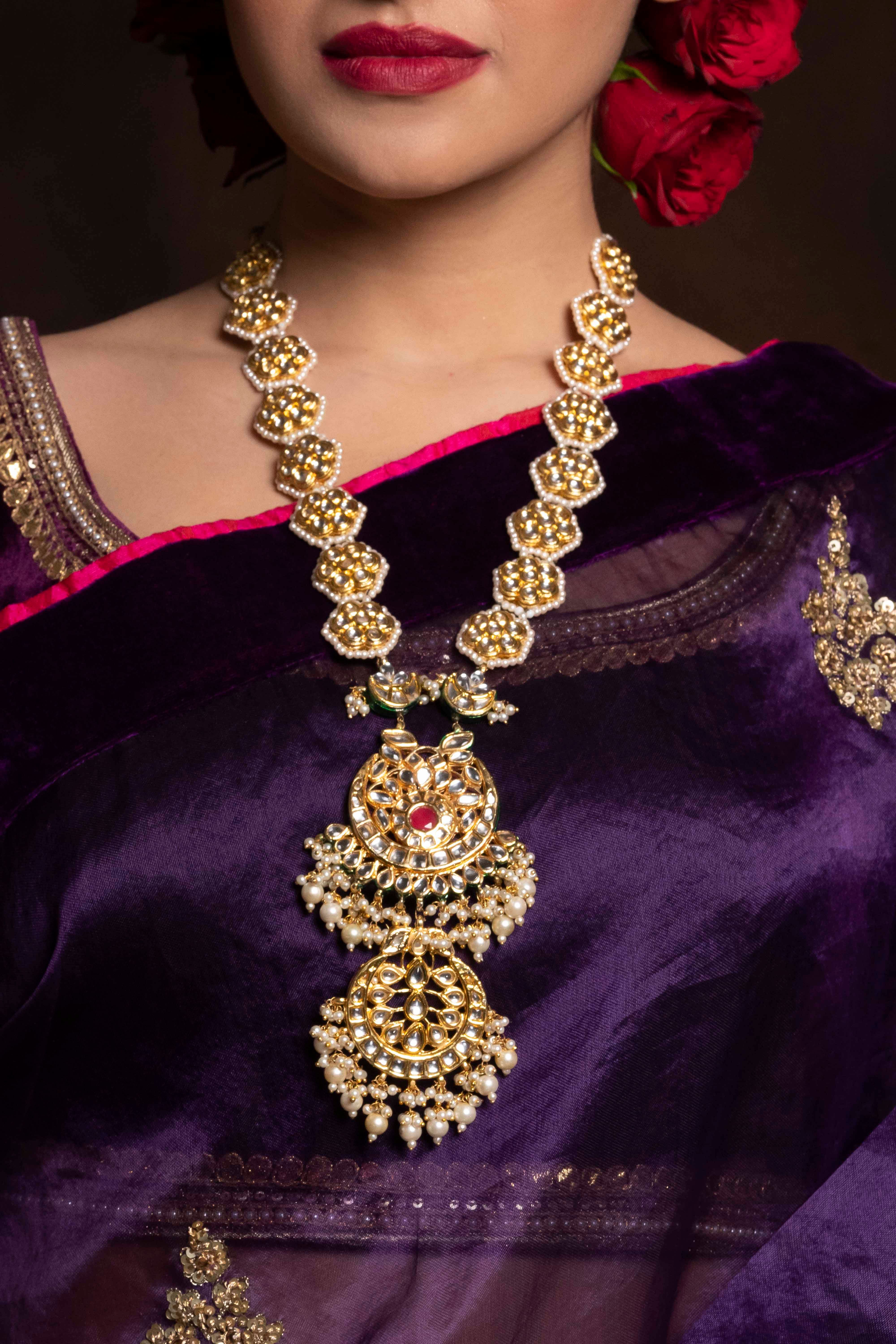 Gold rani deals haar with pearls