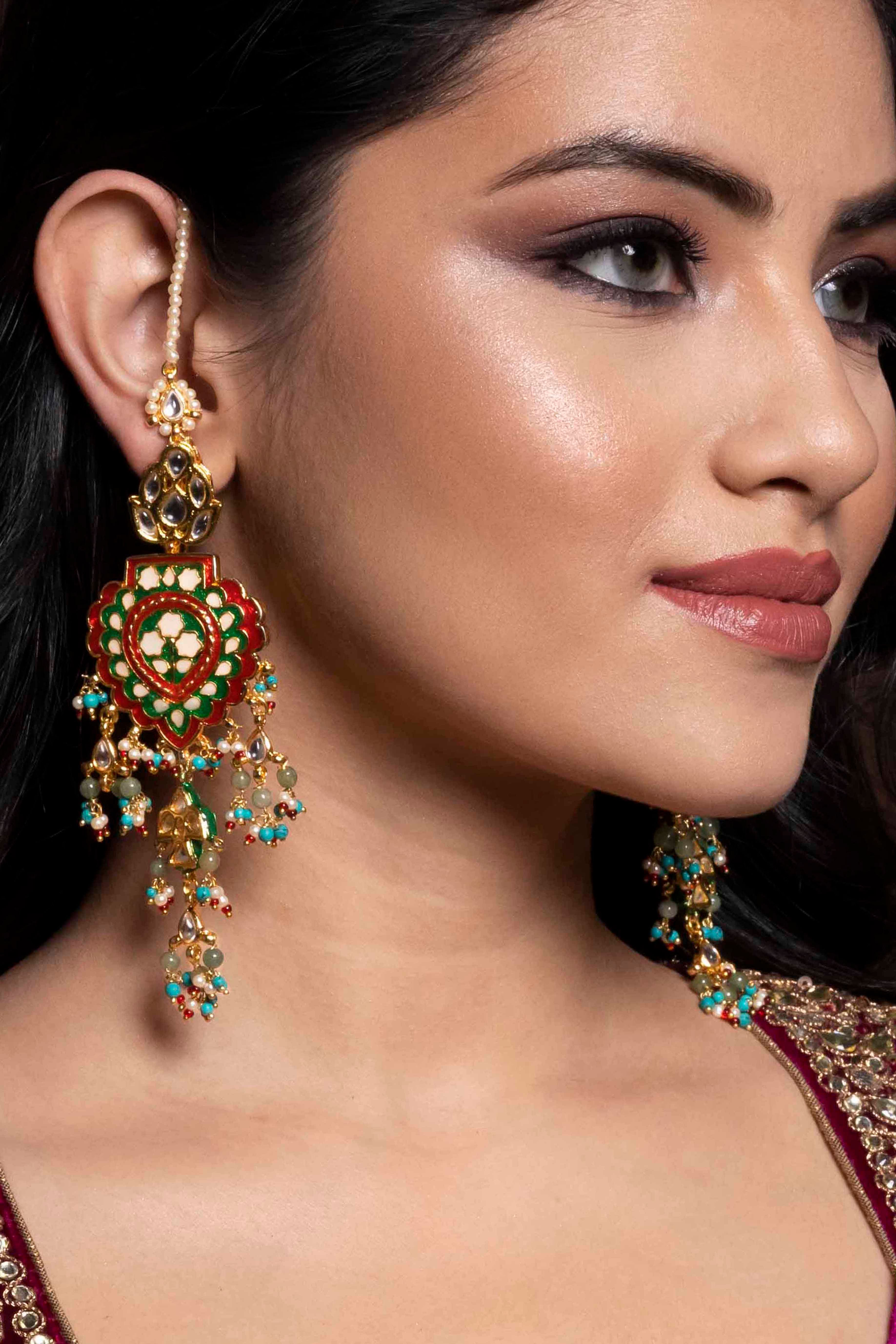 Online hot sale kundan earrings