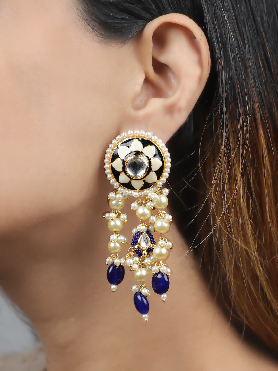 Blush and gold bridal earrings - Mermaid's chandelier earrings - Style #911  | Twigs & Honey ®, LLC