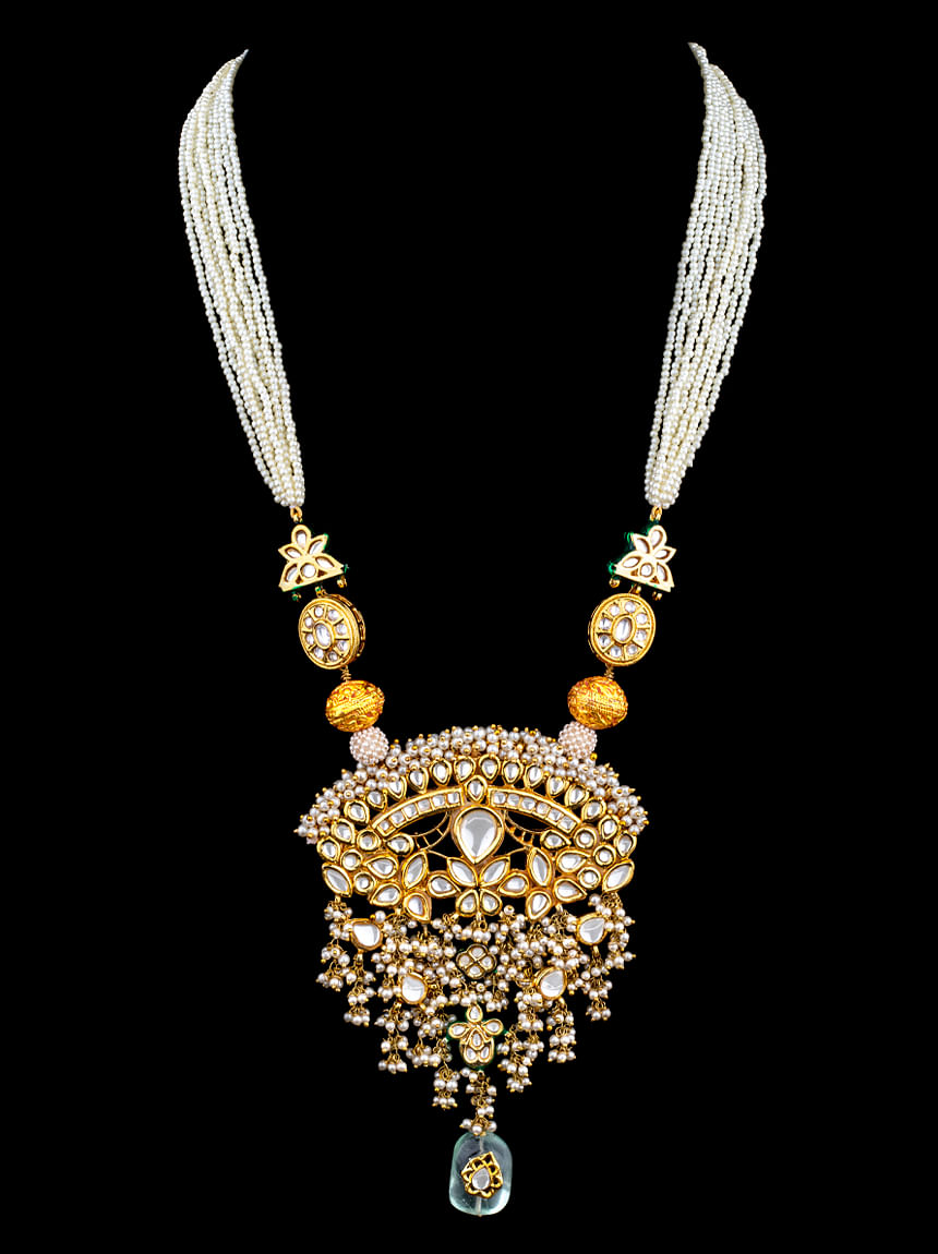 pearl gold rani haar