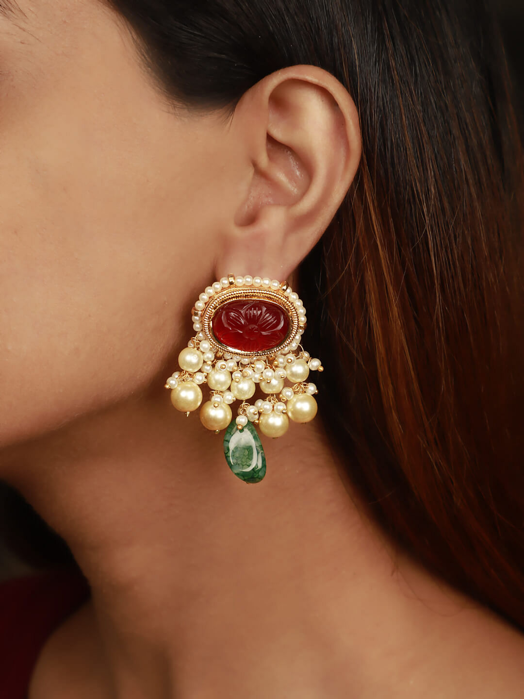 Ruby Earring (RBY-RDE-676.) | Rananjay Exports