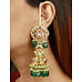 Green Pearl & Kundan Jhumki Earrings