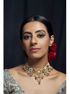 Pink Rose Quartz Kundan Choker Pink Rose Quartz Kundan Choker