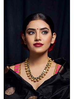 Double String Kundan & Pearl Necklace