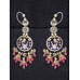 Shades Of Blue Chandbalis With Pink Drops Earrings