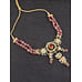 Red Kundan Long Necklace with Pink Pearls