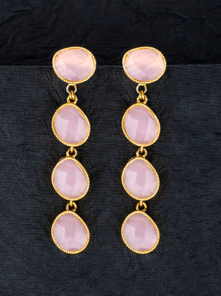 Rose Quartz Earring (RSQ-RDE-870.) | Rananjay Exports