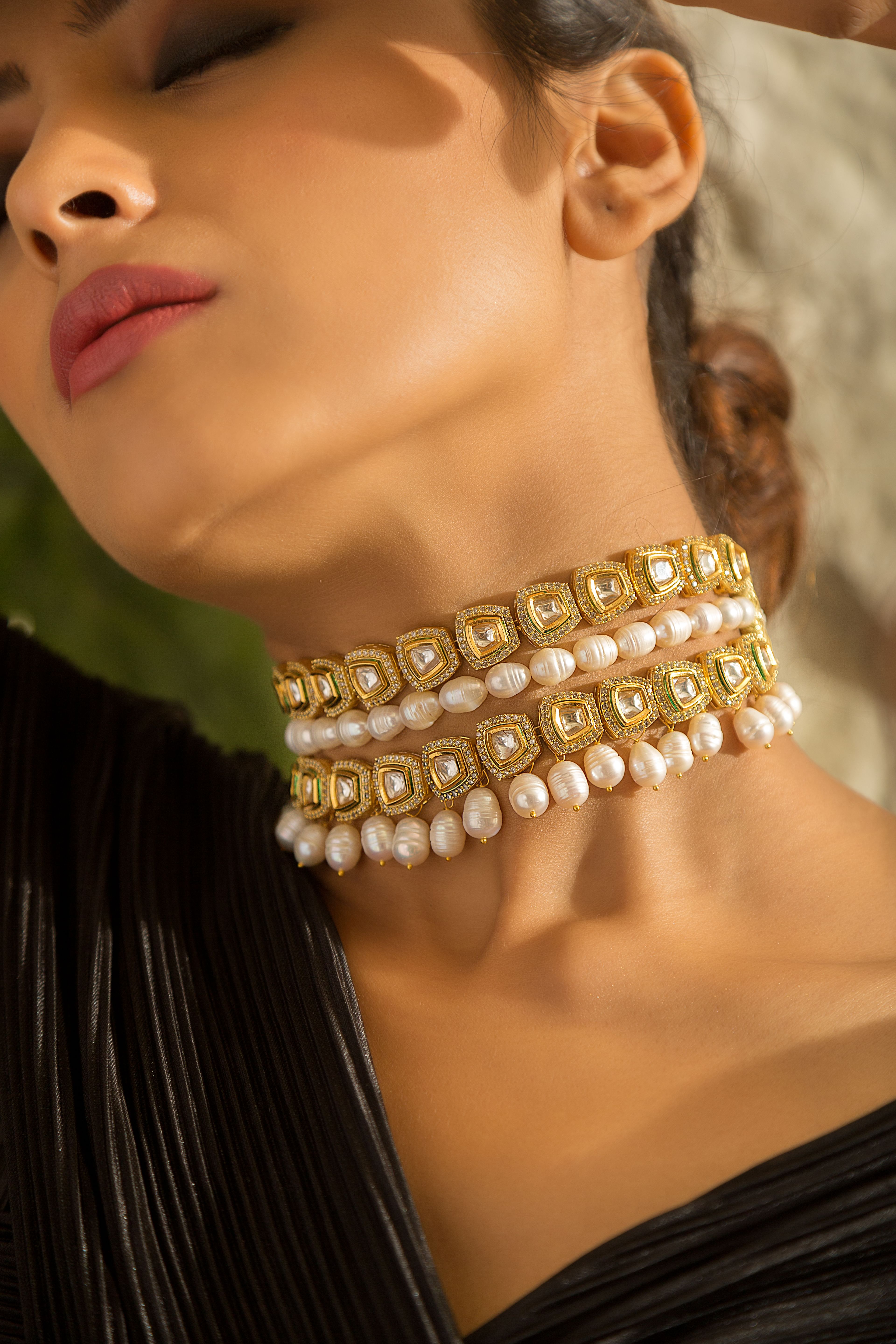 Statement Silver & Gold Zirconia Choker Necklace