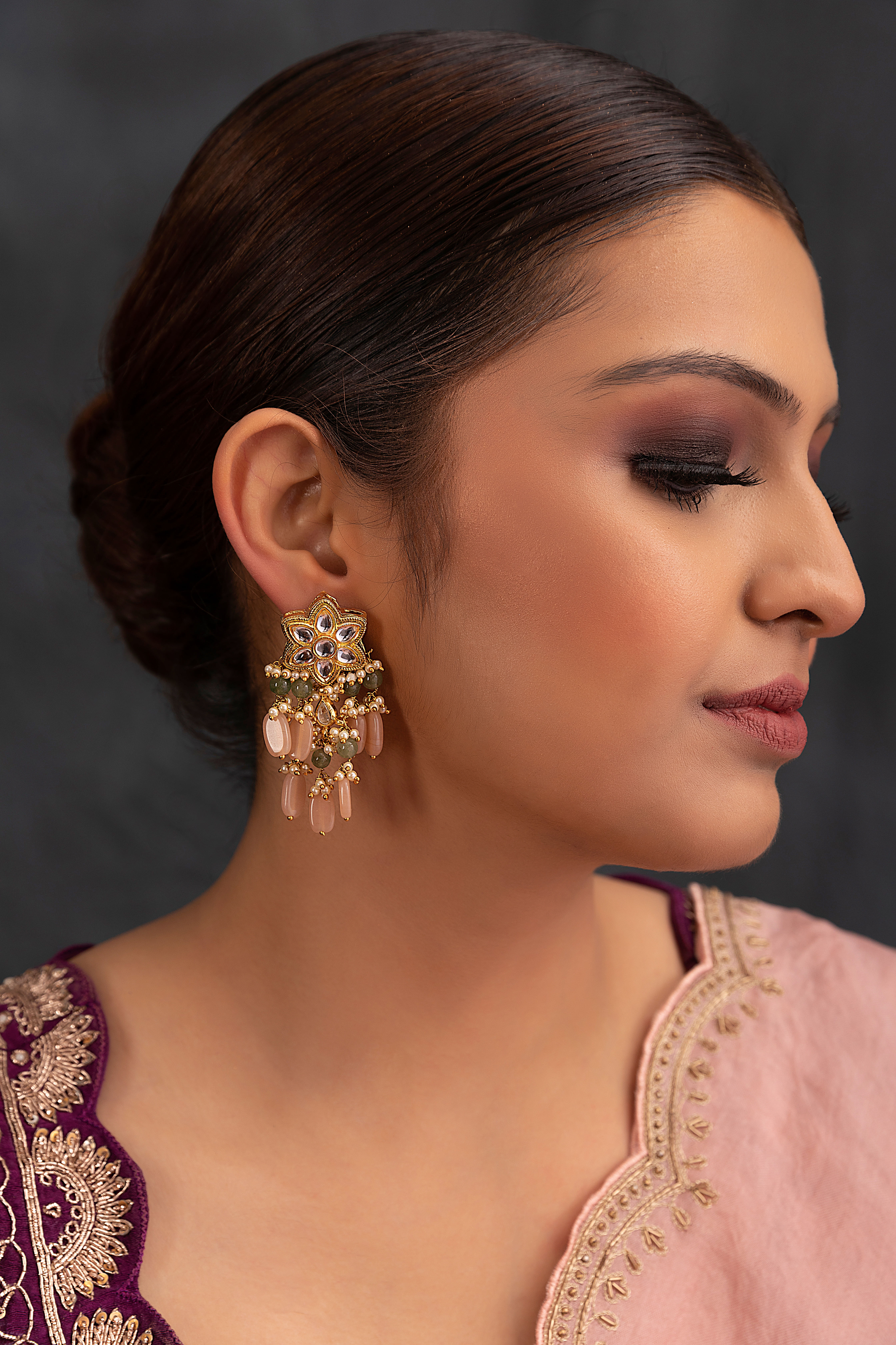 Brass Frolics India Bahubali Inspired Chain Hangings Earrings