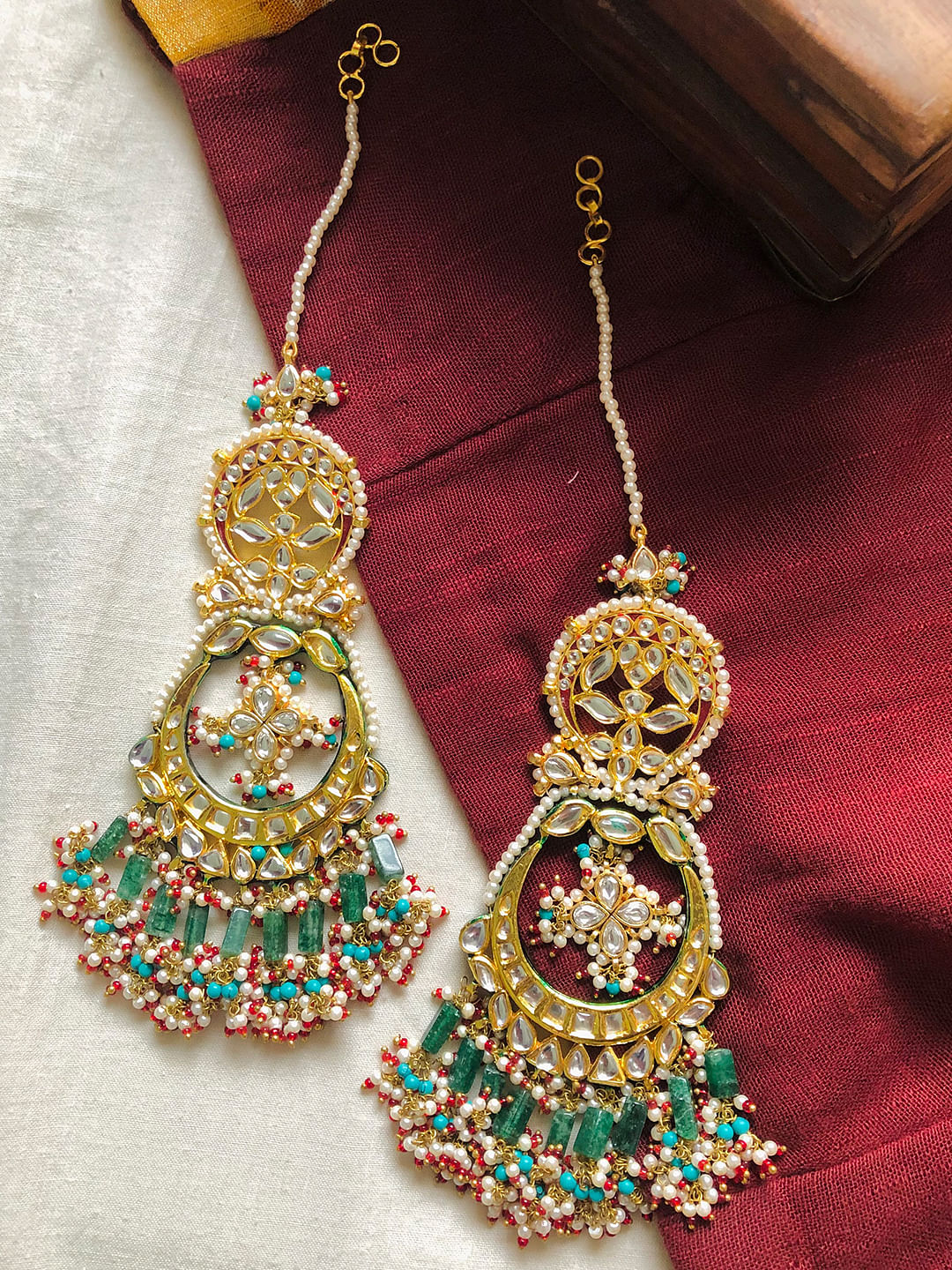 VeroniQ Trends-Handmade Kundan Long Chandbali Earrings With Peacock Design  and Pearl Drops-Bridal Jewelry-Engagement-South Indian-Punjabi  Jewelry-Pachi Kundan-BS - VeroniQ Trends