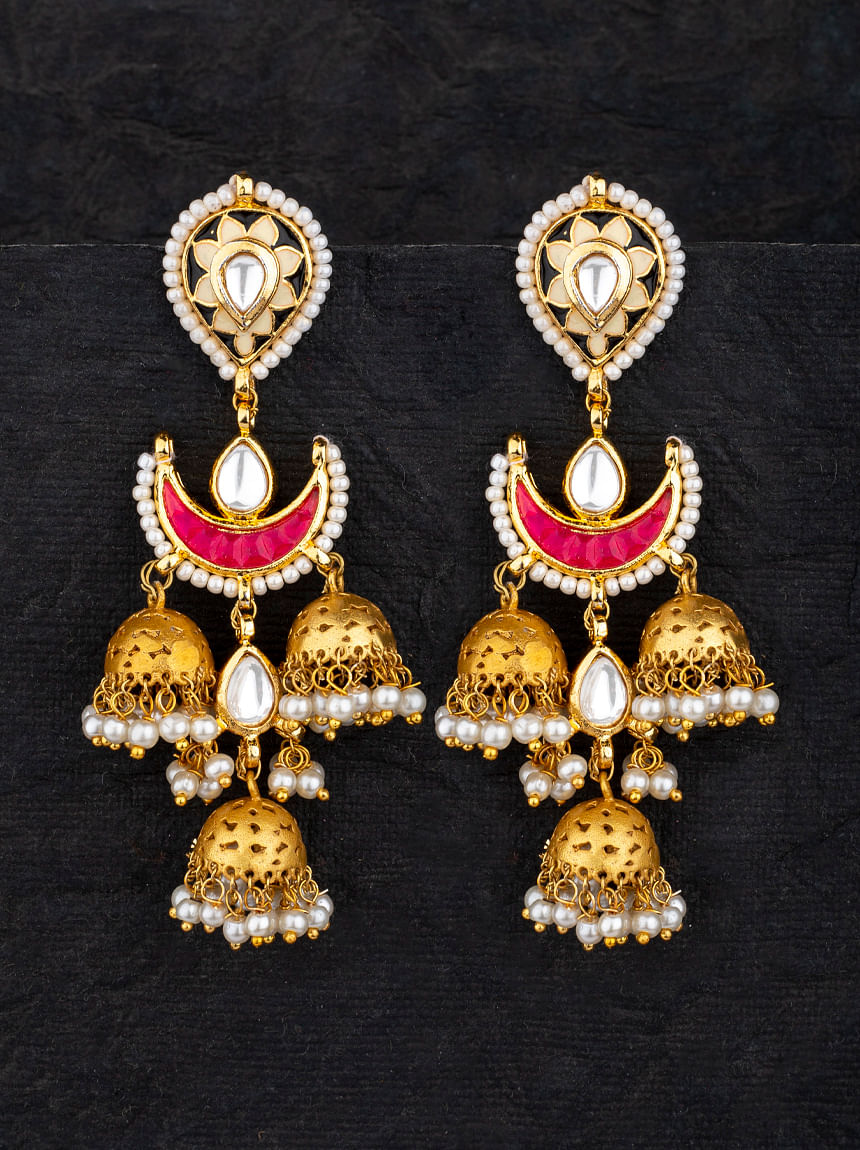 Beautiful Gold Jhumka Earrings Design Double Layer New Trends J25407