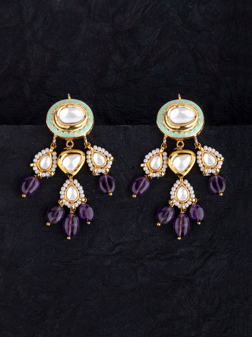 Buy FLORAL SPIN GREEN EARRINGS for Women Online in India