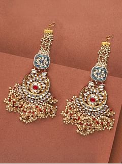 Anarkali Kundan & Pearls Chandbali Earrings