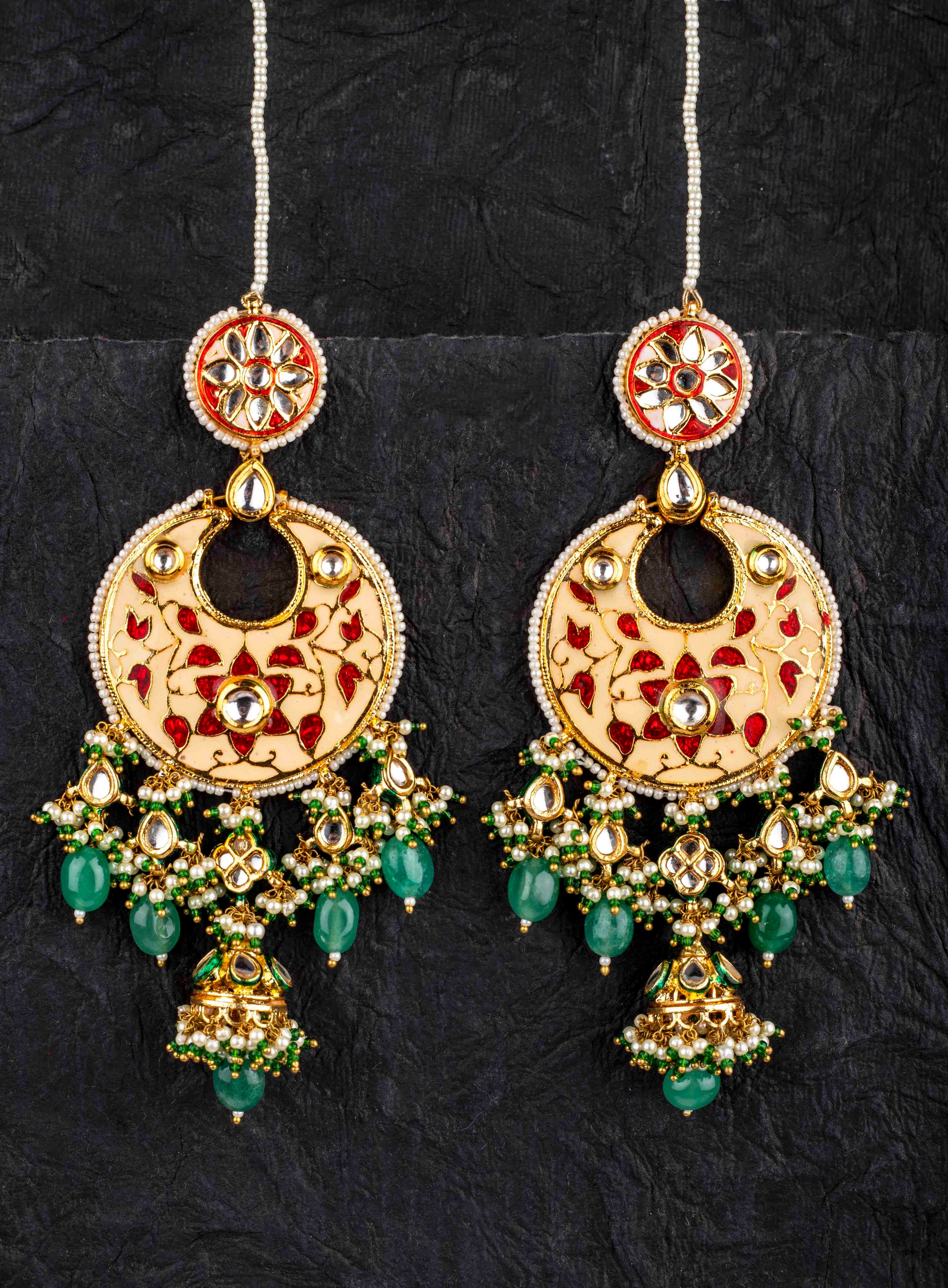 Efulgenz Crystal Austrian Stone Earrings Round Hoop Style Big Stud Earring  Indian Jewellery for Women Girls, Red - Walmart.com