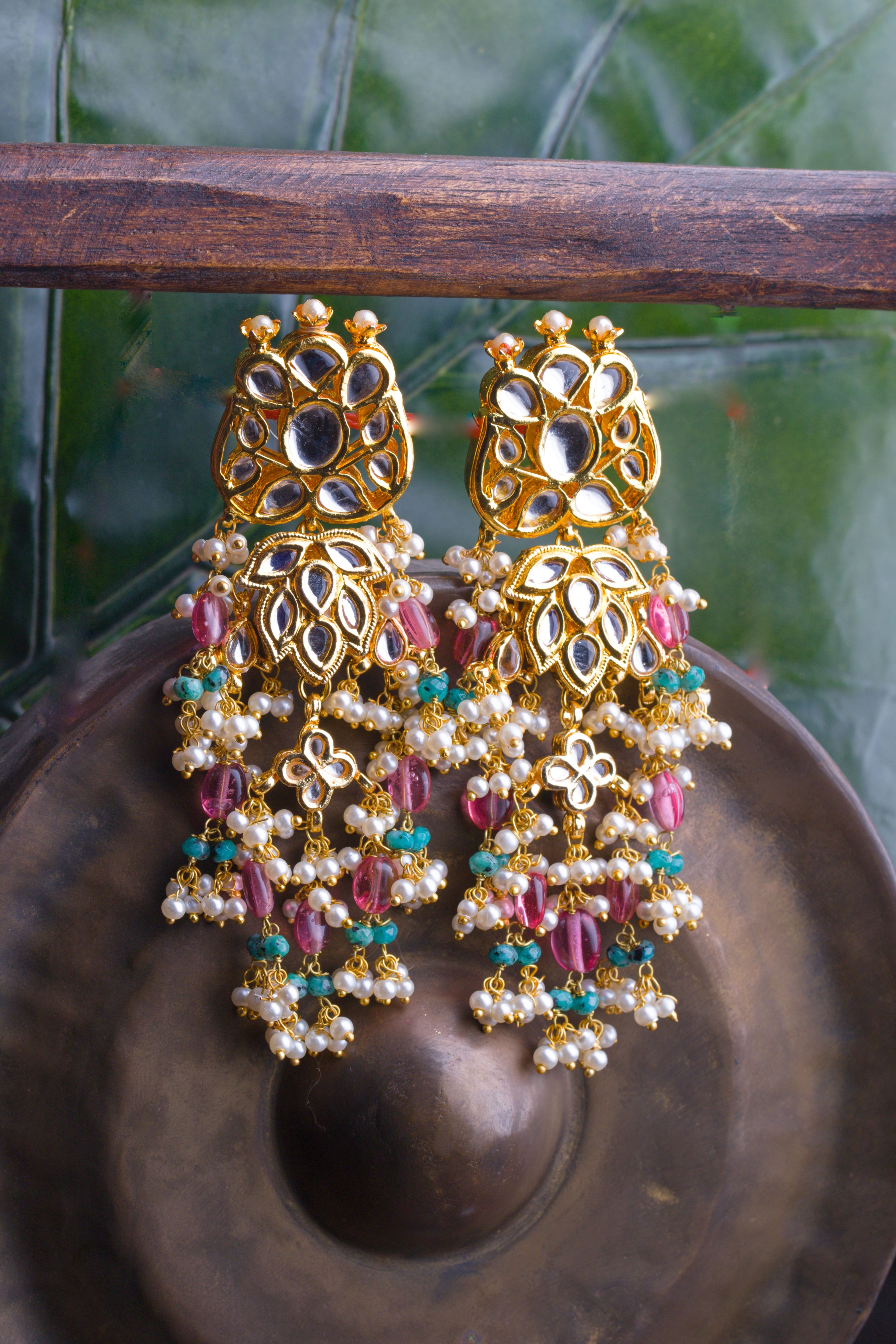 Buy Green Meenkari Long Earring for Wedding  Blingtastic Jewel