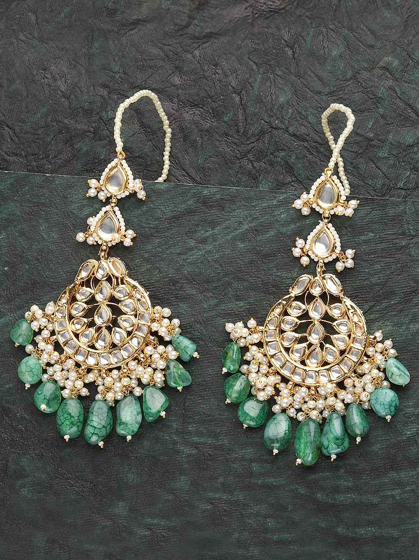 Shop the Netra Antique Chandbali Silver Designer Earrings