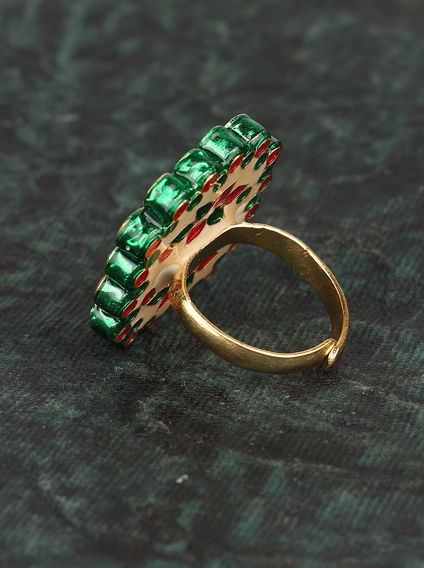 Ila Emerald Ring | Ila Designer Jewelry | Emerald Cocktail Ring | Emerald  Right Hand Ring