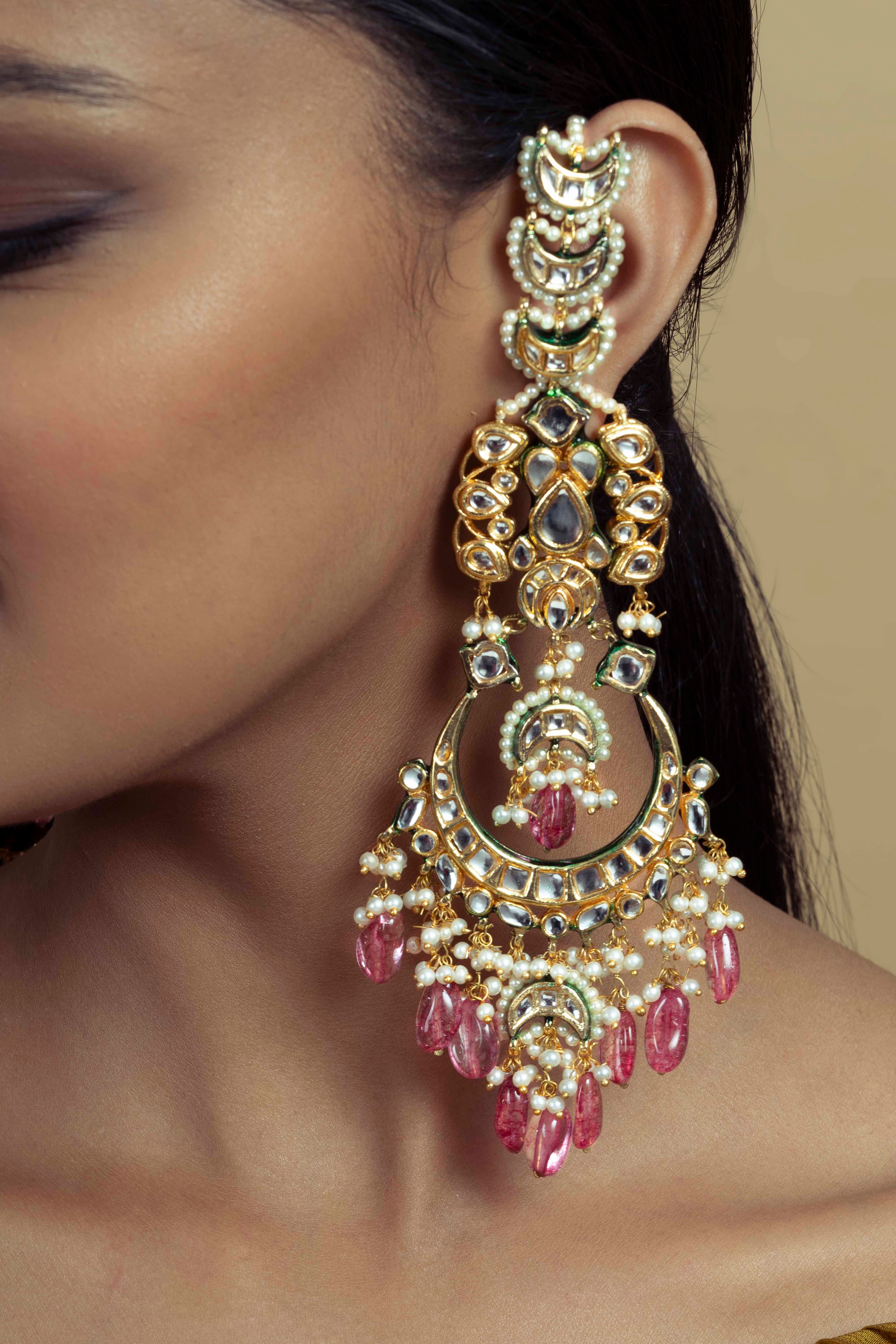 Buy Chandbali Earrings Online | Reeva CZ Chandbali | Anasuya Jewels