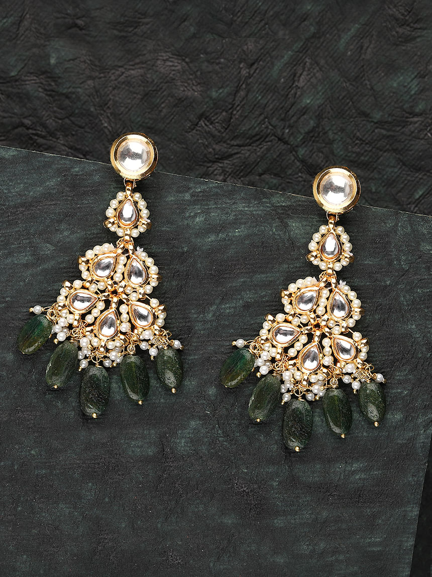 Tassel green earrings | Rebekajewelry