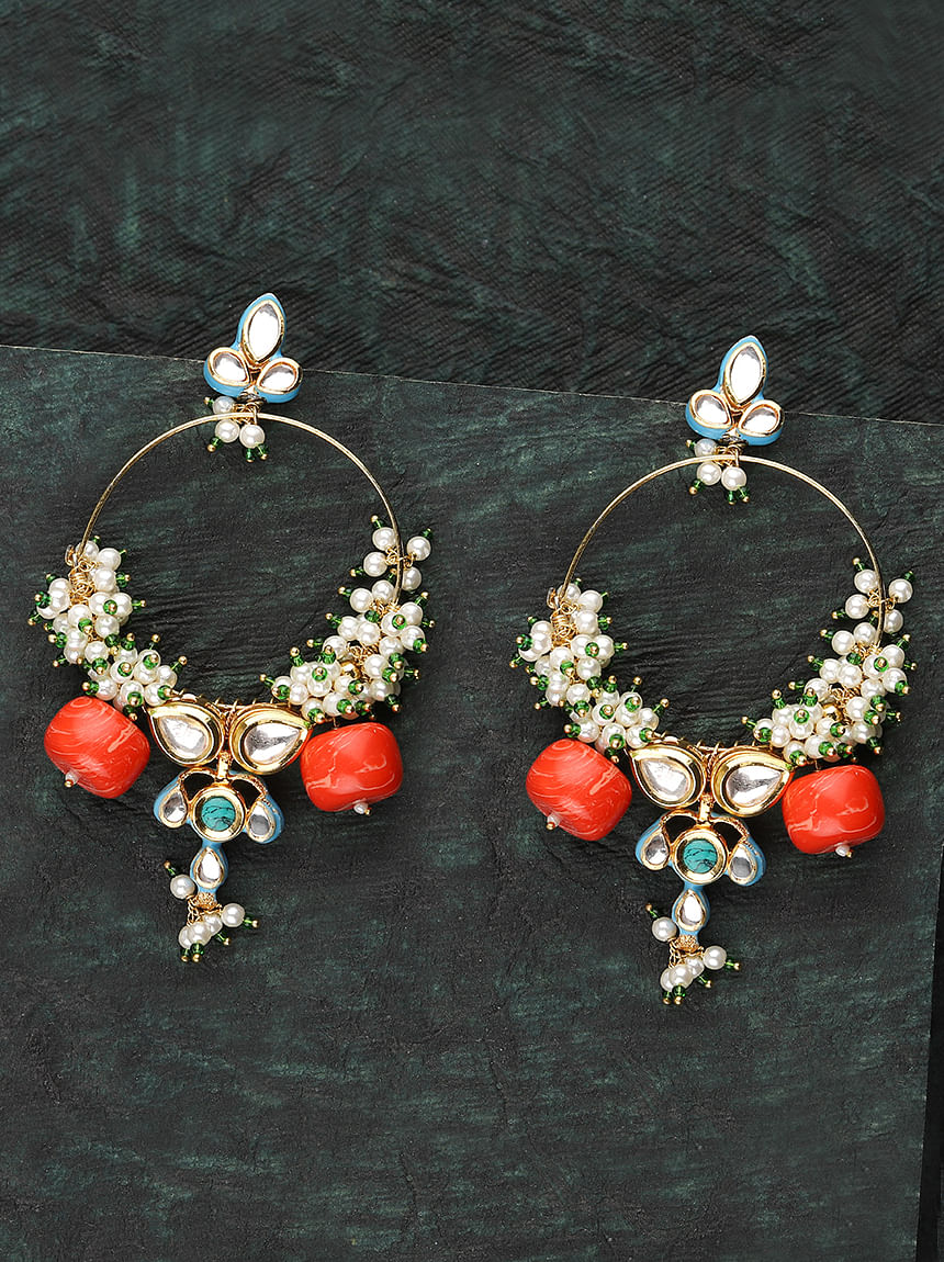 Natural Red Colored Coral Earrings Gender: Women at Best Price in Jaipur |  Neelofars