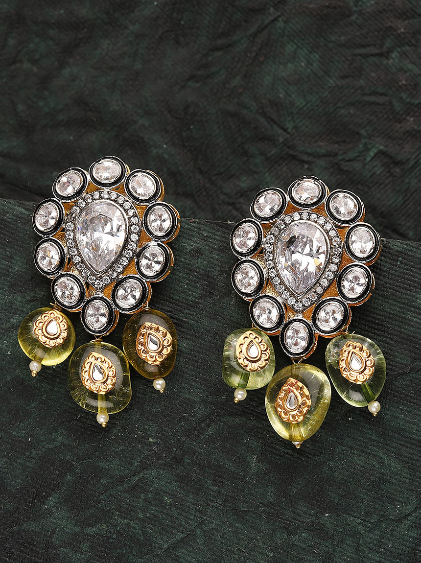 Buy Silver Plated American Diamond Long Chandbali Earrings for Women Online  at Silvermerc – Silvermerc Designs