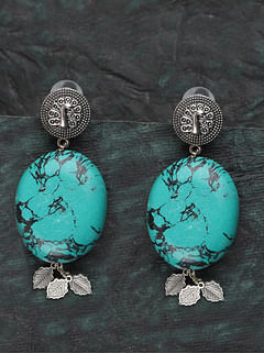 Turquoise with Silver Detail Dangler Earrings