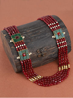 Squared Rubies Necklace