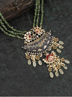 Pitaara Red & Green Dual Tone Necklace Pitaara Red & Green Dual Tone Necklace