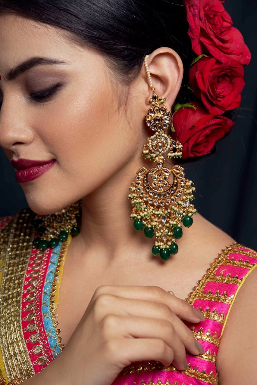 Buy OOMPH Golden Tone Floral Motif Large Fashion Drop Earrings Online At  Best Price  Tata CLiQ
