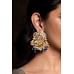Blue Lapis Gold Toned Kundan Earrings