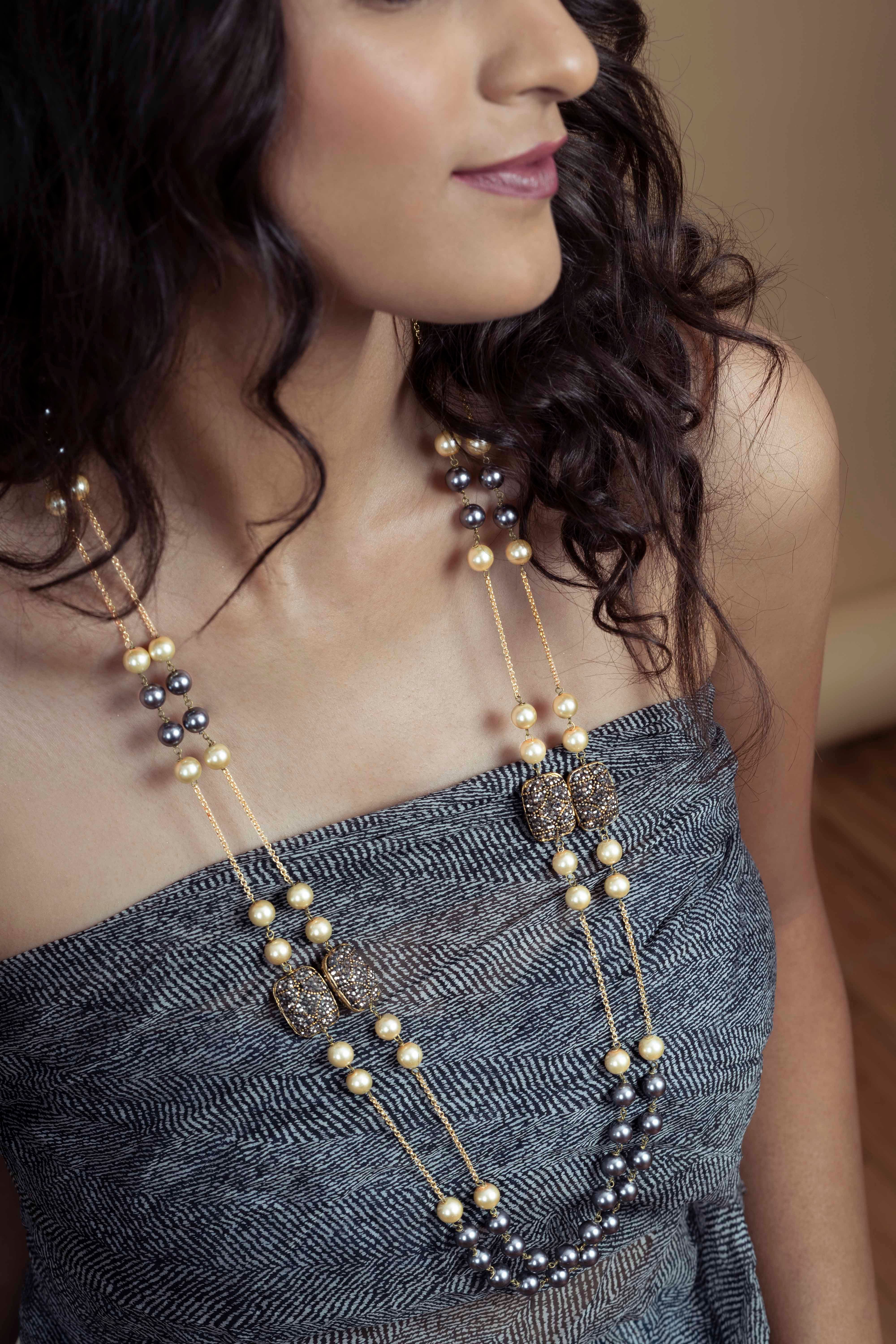 Crystal Heart Beaded Necklace Gold Beads Chain Pendant Fashion Bohemian  Women UK | eBay