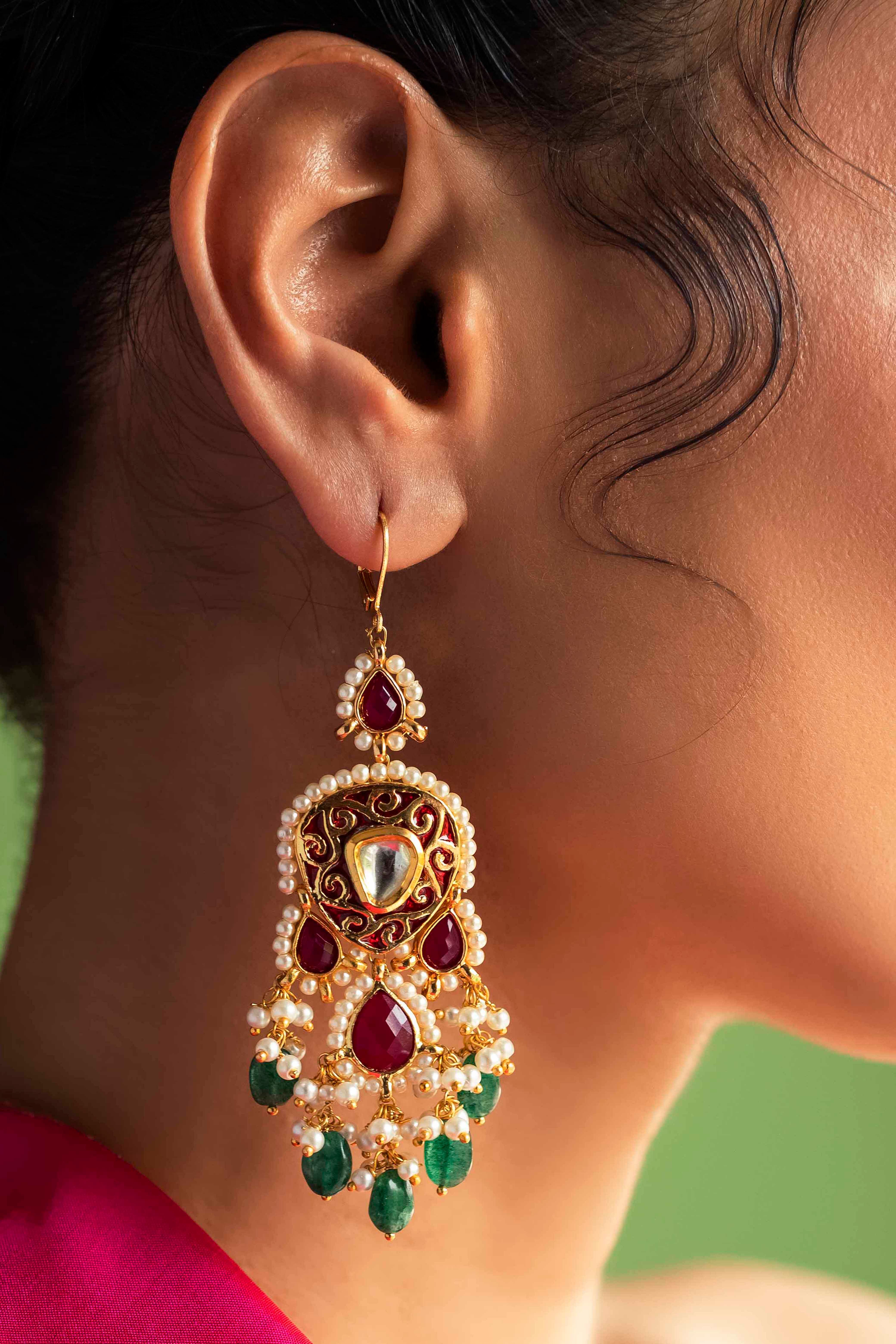 Ethnic Big Long Water Drop Earrings for Women Bohemian Vintage Metal  Colorful Flowers Wedding Statement Earring Indian Jewelry
