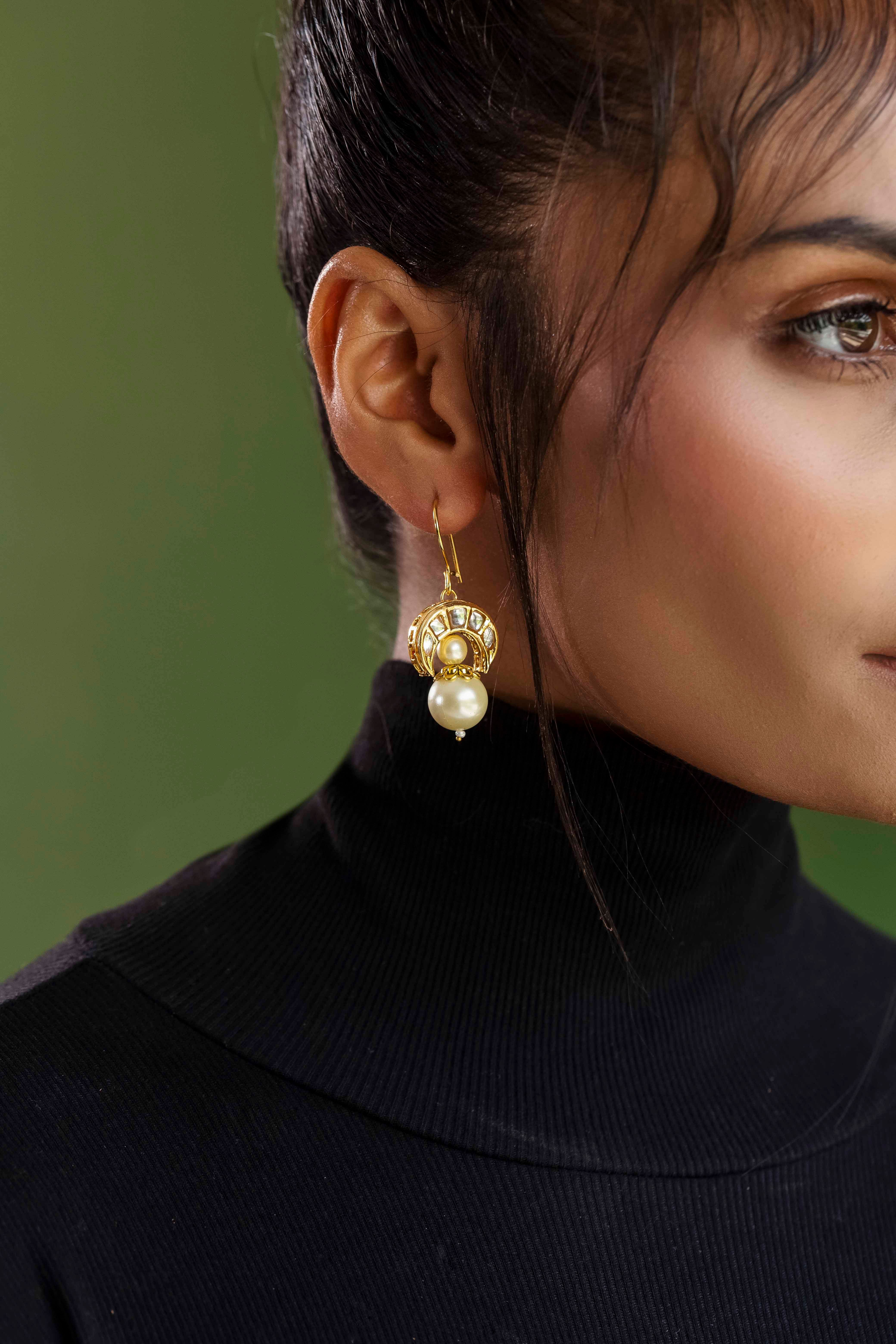 Pearl Earrings - Buy Moti Earrings Online in India | Blingvine