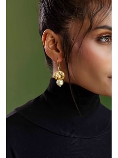 Golden Chand Pearl Drop Earrings