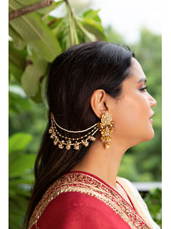 Buy Ear Chain, Long Chain Earrings for Women Online: Ajnaa Jewels