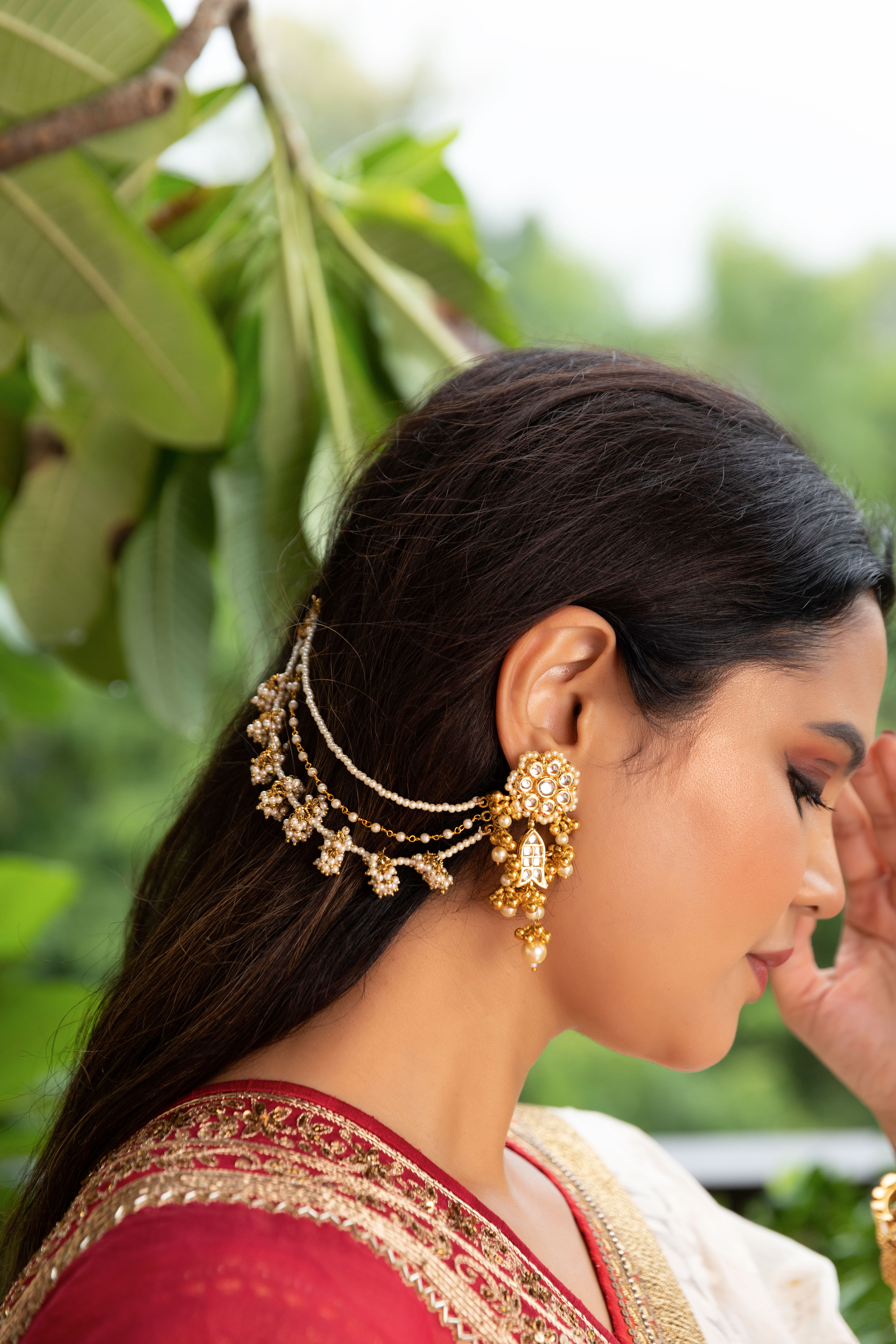 Flipkart.com - Buy ASMITTA Jewellery Traditional Bahubali Design Gold  Plated Jhumki Earrings With Hair Chain For Women Metal Jhumki Earring  Online at Best Prices in India